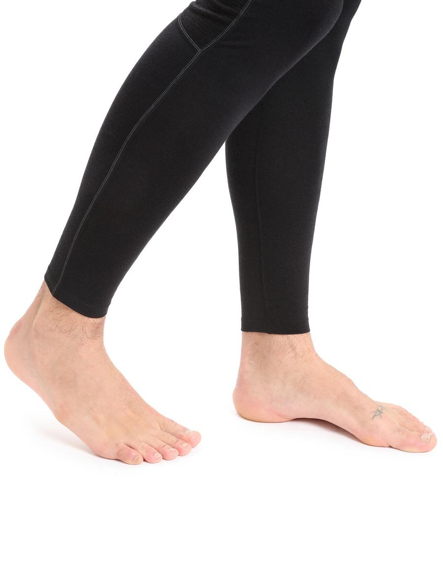 Black Men's Icebreaker BodyfitZone™ Merino 200 Zone Thermal Leggings | USA 1126ILHS